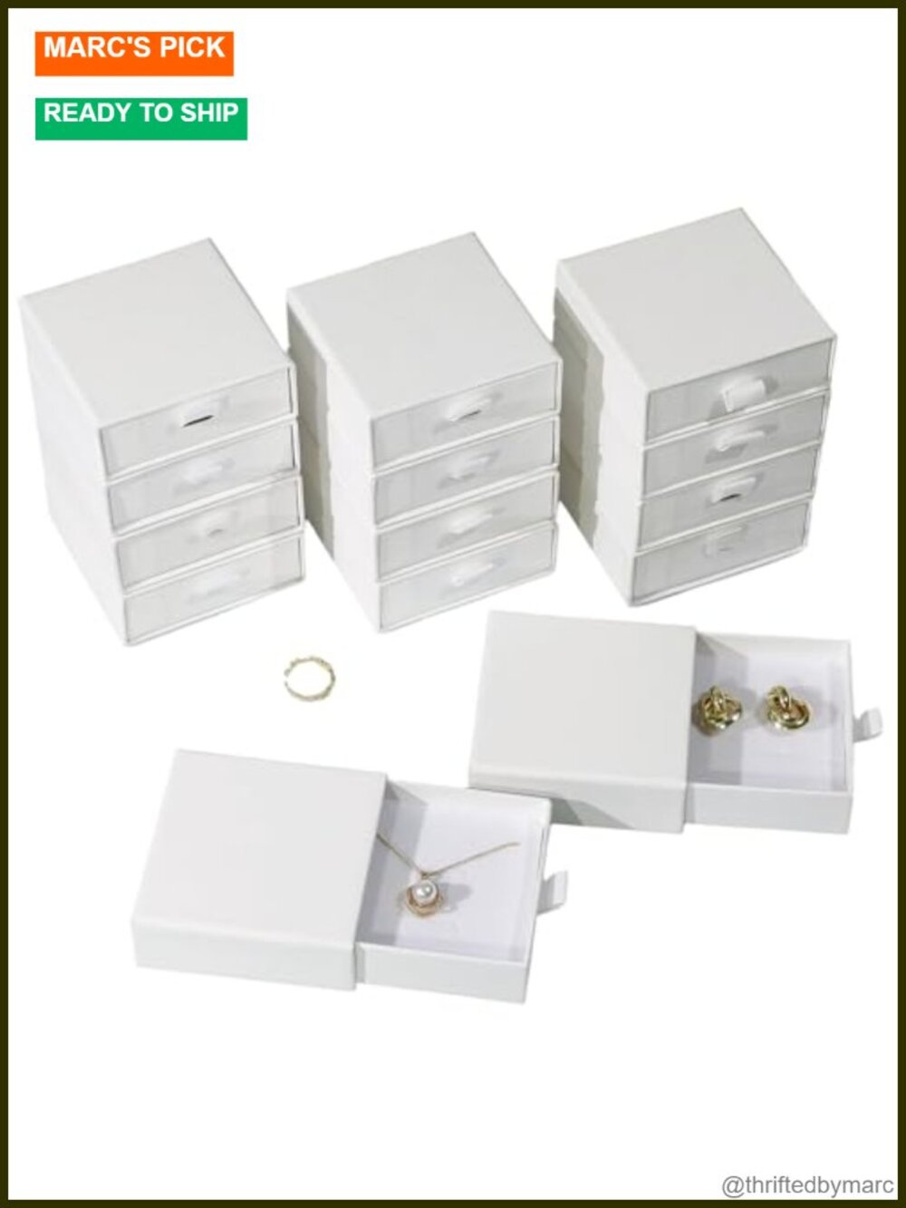 40Pcs Small Jewelry Gift Boxes Cardboard Drawer Design Jewelry Packaging